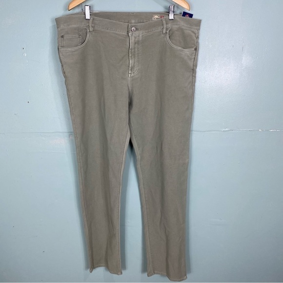 Faherty NWOT Terry‎ Stretch Pants Green Sz 42 - Picture 1 of 6